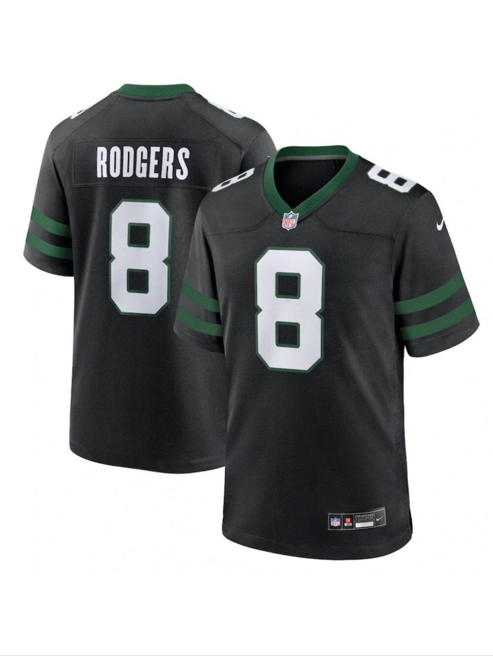 NWT Nike Men's Aaron Rodgers #8 New York Jets Alternate Game Jersey Size L $130
